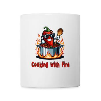 Cooking with fire - Mug - white - Front