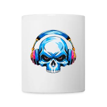 Skull with headphones - Mug - white - Front