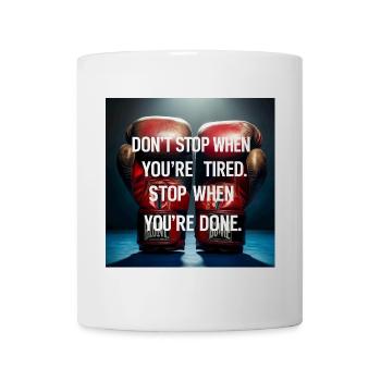 Perseverance quote on boxing gloves - Mug - white - Front
