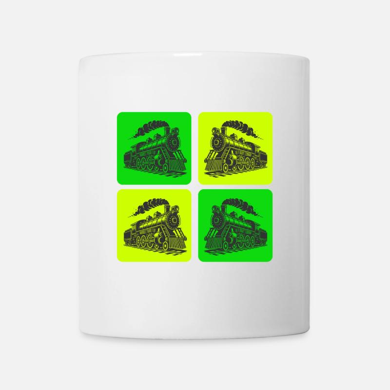 Dampflokomotive Retro Design - Tasse - Weiß