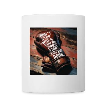 Fighting spirit on boxing glove - Mug - white - Front