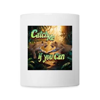 Leopard The Hunt se déroule « Attrape-moi si tu peux » - Mug blanc - blanc - Devant