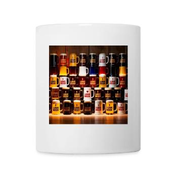 I Love Beer Bierkrüge Muster - Tasse - Weiß - Vorne