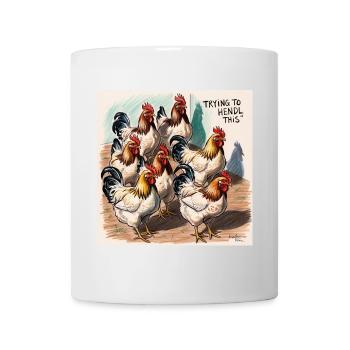Hühnerbande Chaos am Hof - Tasse - Weiß - Vorne