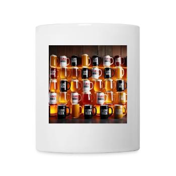 I Love Beer Mug Pattern - Mug - white - Front