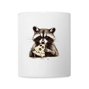 Raton laveur mangeant de la pizza - Mug blanc - blanc - Devant