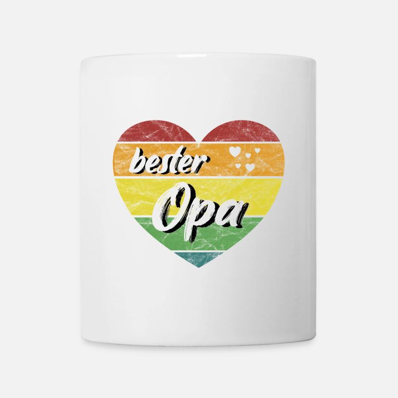 bester Opa Geschenk Herz Lieblingsopa retro - Tasse - Weiß