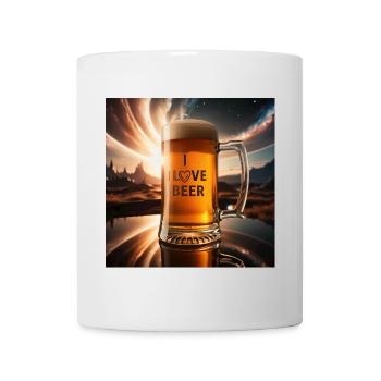 I Love Beer Glasmotiv - Tasse - Weiß - Vorne