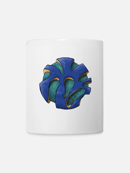 Motif abstrait de la feuille d’orbe bleue - Mug blanc - blanc