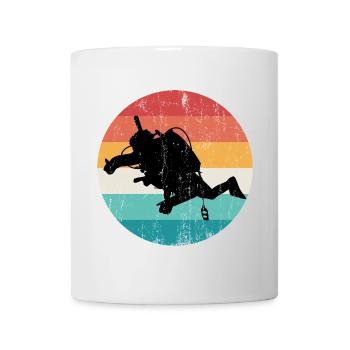 Retro Rainbow Diver Silhouette - Mug - white - Front