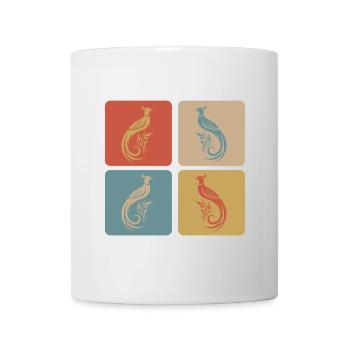 Elégant faisan oiseau Vintage Design - Mug blanc - blanc - Devant