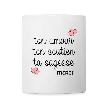 AMOUR SOUTIEN SAGESSE MERCI - Mug blanc - blanc - Devant