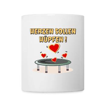 HERZEN SOLLEN HÜPFEN - TRAMPOLINSPRINGEN - Tasse - Weiß - Vorne