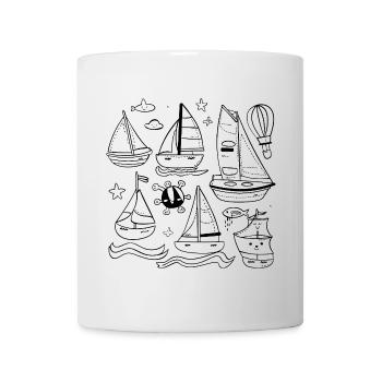 Segeln Comic Stil - Tasse - Weiß - Vorne
