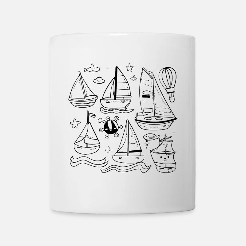 Segeln Comic Stil - Tasse - Weiß