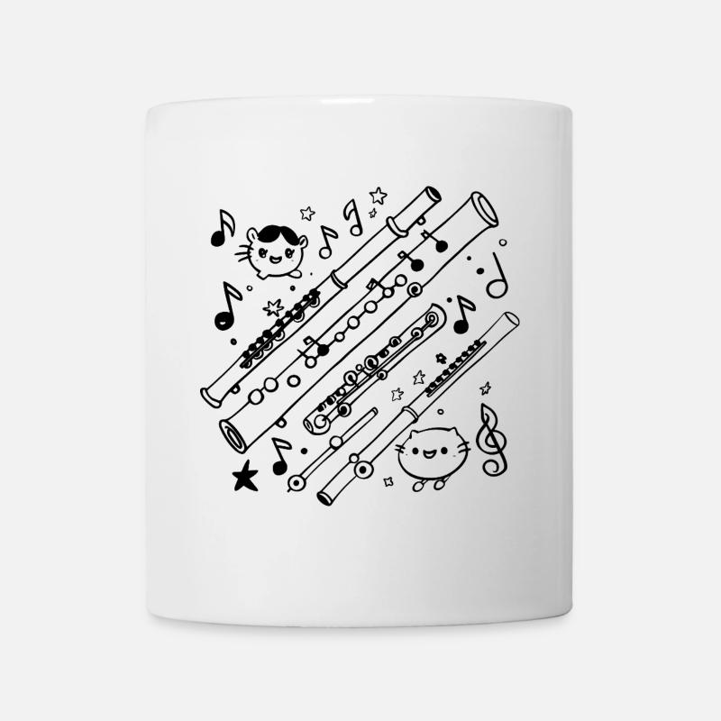 Flûte Bande dessinée - Mug blanc - blanc