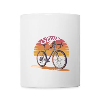 Gravel Style Sunset Bike - Mug - white - Front