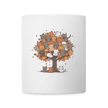 Arbre de chats style dessin animé - Mug blanc - blanc - Devant