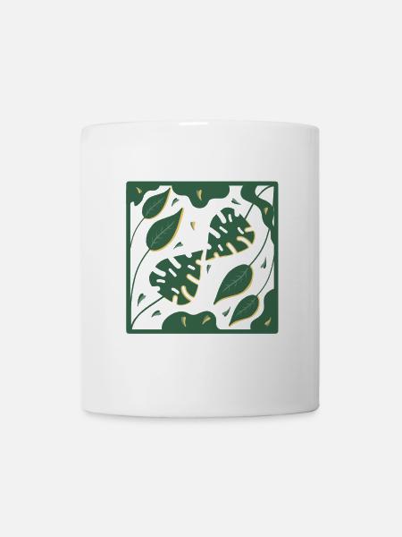 Tropische Blättersilhouette - Tasse - Weiß