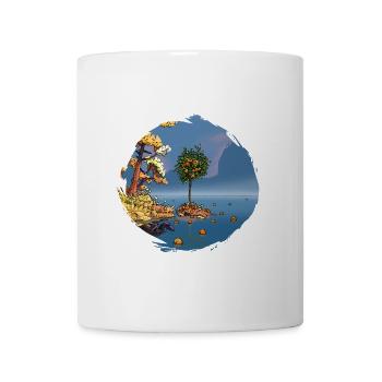 Der Orangenbaum der Insel – Surreale Illustration & Na - Tasse - Weiß - Vorne