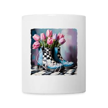 Springtime with tulips - Mug - white - Front