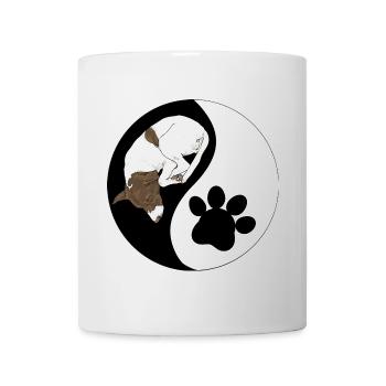 Dog and Paw Yin Yang Symbol - Mug - white - Front