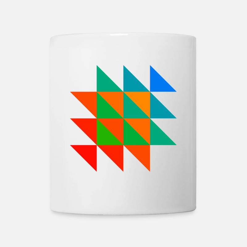 Buntes Dreiecks-Mosaik - Tasse - Weiß