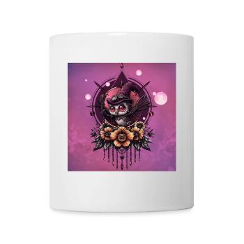 Die Steampunk-Eule: Hüter der Geheimnisse. - Tasse - Weiß - Vorne