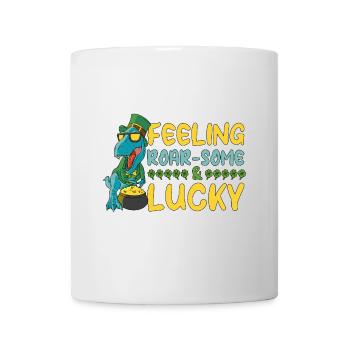 Leprechaun T-Rex Dino Dinosaure Saint-Patrick - Mug blanc - blanc - Devant