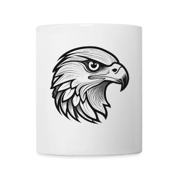 Falcon head with detailed line art design - Mug - white - Front
