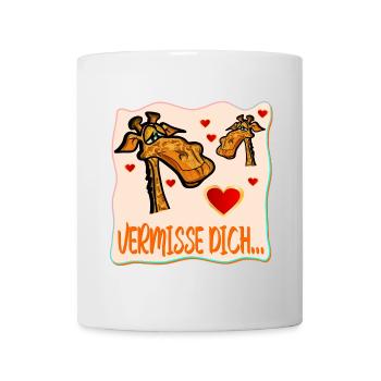 ABSCHIEDSSPRÜCHE VERMISSE DICH GIRAFFE - Tasse - Weiß - Vorne