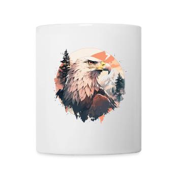 Eagle Head, Nature, Nature sauvage, Forêt, Arbres, Montagnes - Mug blanc - blanc - Devant