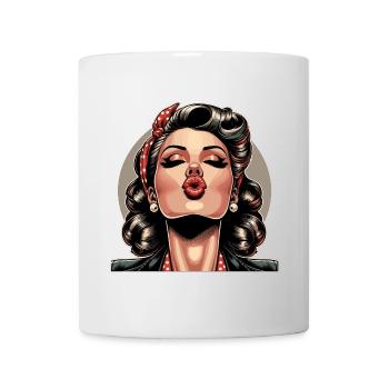 Rockabilly Kissable Lips Red Lips Retro Gift - Mug - white - Front