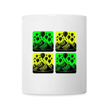 Montgolfières au-dessus des montagnes - Mug blanc - blanc - Devant