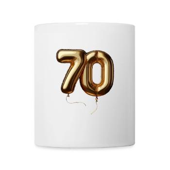 70 Years Gold Balloon Foil Balloon Gift - Mug - white - Front
