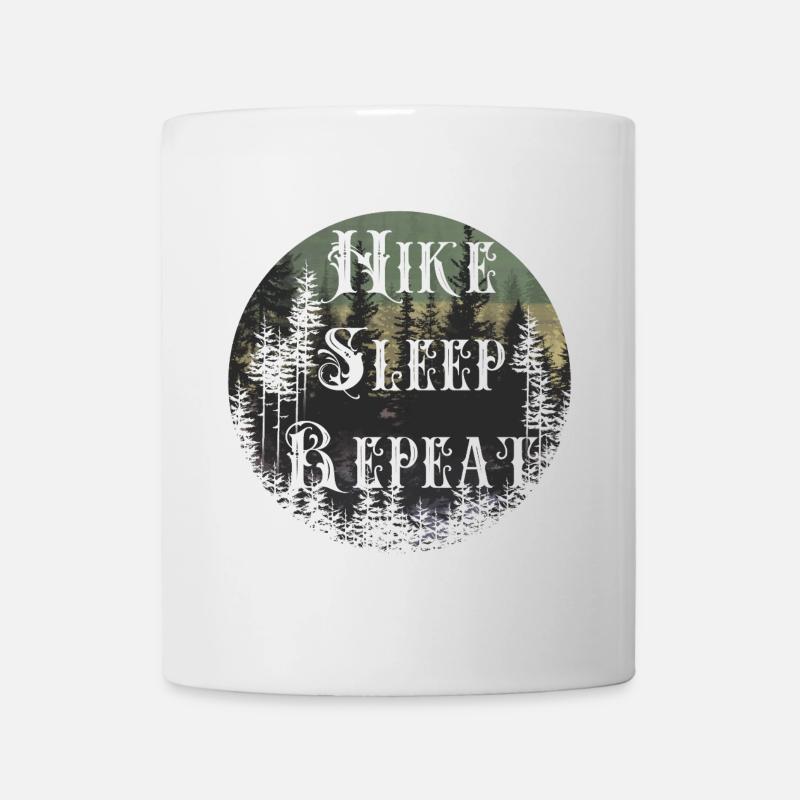 Fais répéter le sommeil – Round de la silhouette de la forêt - Mug blanc - blanc