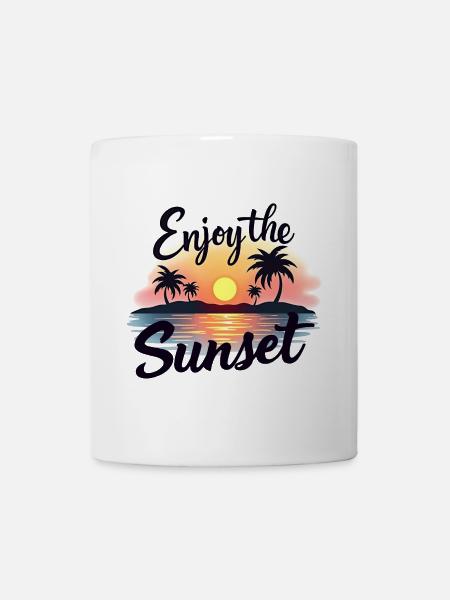 Enjoy the Sunset Sonnenuntergang Sommer Vibes - Tasse - Weiß