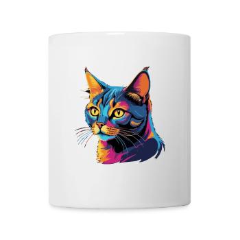 Electric British Shorthair: Vibrant Cat Art - Mug - white - Front
