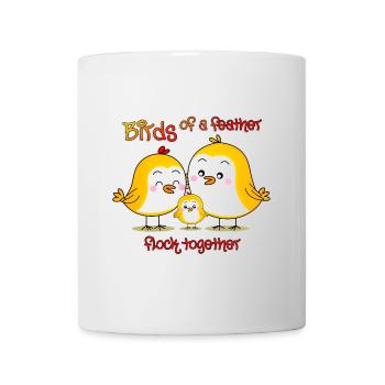 Famille d’oiseaux - Mug blanc - blanc - Devant