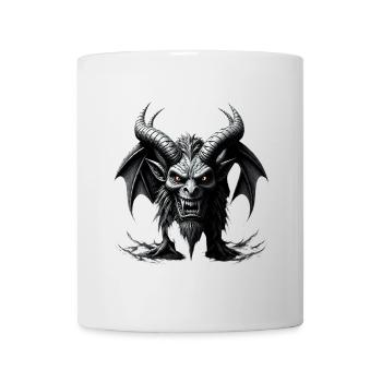 Fearsome Demon, Horns & Bat Wings - Mug - white - Front