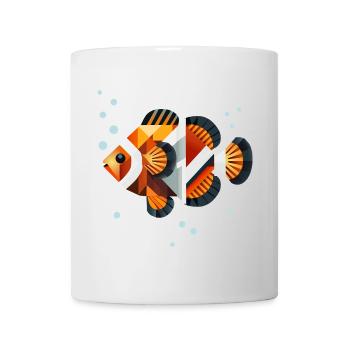 Geometrischer Clownfisch-Abstrakte Unterwasserwelt - Tasse - Weiß - Vorne