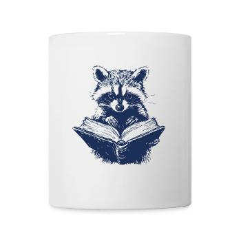 raton laveur lisant un livre - Mug blanc - blanc - Devant