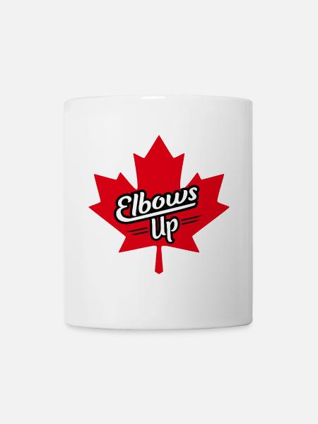 Elbows Up Maple Leaf Design - Mug - white