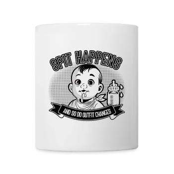 Spit Happens Baby Humor Design - Mug - white - Front