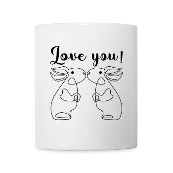 LINE ART HARE - BUNNY - LOVE YOU RABBIT - Mug - white - Front
