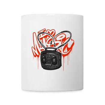 I love Music Ghettoblaster Boombox - Tasse - Weiß - Vorne