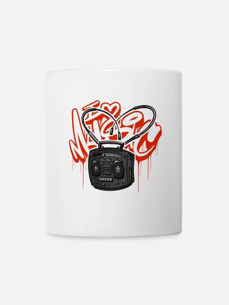I love Music Ghettoblaster Boombox - Tasse - Weiß