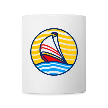 Voilier Minimal Sunset II - Mug blanc - blanc - Devant