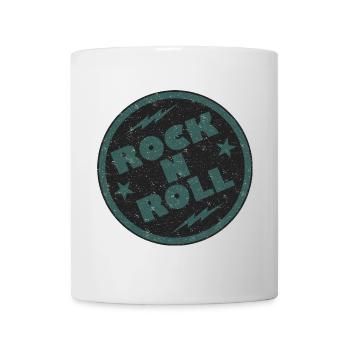 Retro Rock and Roll Abzeichen Design - Tasse - Weiß - Vorne