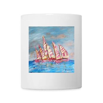 Farbige Segelregatten - Tasse - Weiß - Vorne